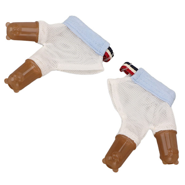 1 par Baby Tommel Sutte Stop Fingerbeskytter Silikon Åndingshuller 2 Fingre Beskyttelse Blå M(10-18 måneder)