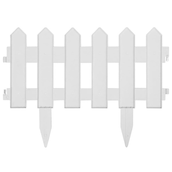vidaXL Lawn Edging 25 pcs White 10 m PP Vit white