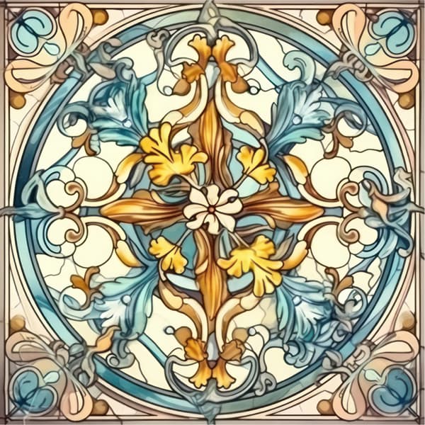 Art nouveau modell 3 selvklebende flisedekor 30 stk