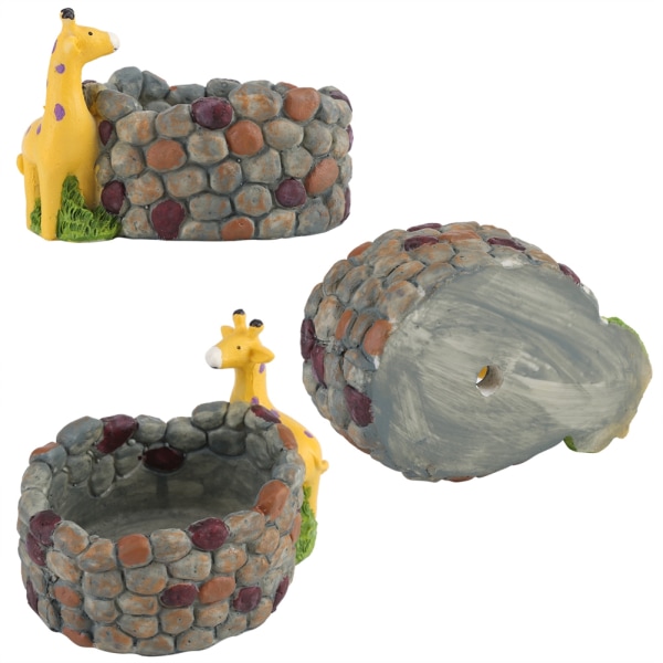 Creative Resin Suckulent Plant Pot Container Ört Blomkorg Hem Trädgård Inredning Giraff