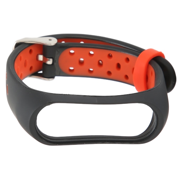 Smart Armband Band Smartwatch Armband Loop Armbandsrem Bicolor Anti Lost för Xiaomi Mi Band 6 5 NFC (Svart Röd)