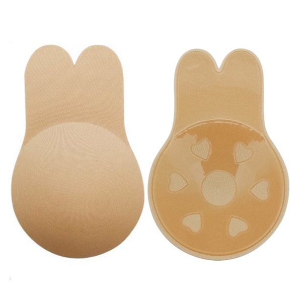 Självhäftande BH Andningsbar Bröstlyft Klippbar Återanvändbar Kaninöron Form Stick BH för rygglös bröllopsklänning Hudfärg 11 cm/ 4,3 tum (L, XL)