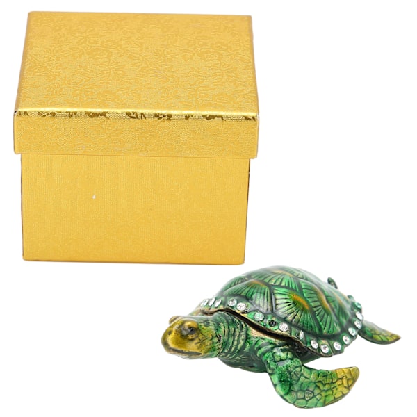 Turtle Trinket Staty zinklegering Små smycken Förvaringslåda Container Collection Hemprydnad
