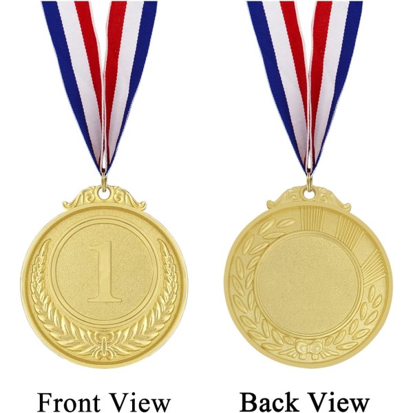12 stk. Børnemedaljer (gyldne), metalmedaljer guldmedaljer Børn Voksen Sports Day Awards, Gymnastikkonkurrencer, Festgoder