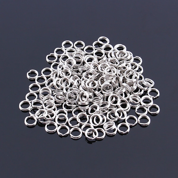 Hot 200 stk. Fiskegrej Solidt Rustfrit Stål Snap Split Ring Lure Tackle Connector