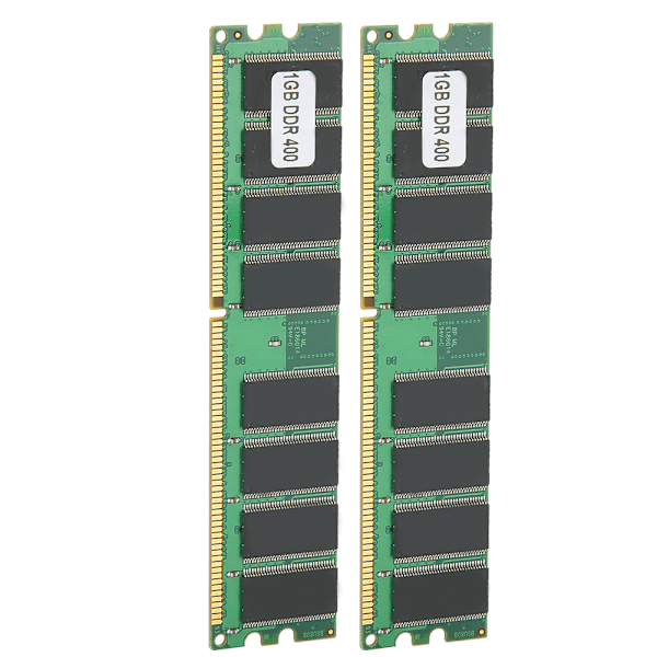 2 stk. Hukommelsesmodul Desktop Computer Dobbeltsidet 16-Grain DDR 1GB 400MHZ PC-3200