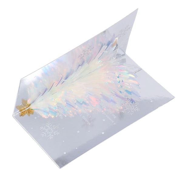 3D Joulukortit Glitter Puu Teema Kohokuvioitu Design Folio Leimaus Prosessi Koristeellinen Paperi Popup Joulukortti Sininen