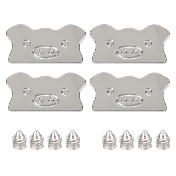 4 Set Metall Dekorativt Spänne Griskulting Klämma Stopp Läderartiklar Bagage Jeans DIY Tillbehör Silver B01-51-52061