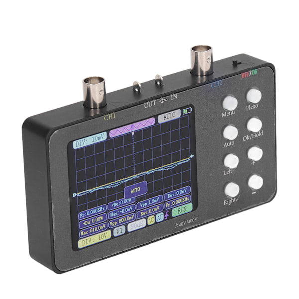 Digitalt oscilloskop 2-kanals bärbar signalgenerator 2Mhz bandbredd 50M samplingsfrekvens 3,2 tum LCD-skärm med bakgrundsbelysning