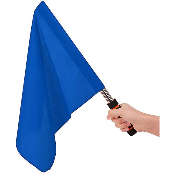 Domarflagga Rostfritt stål Kommando Handflagga Röd Signalflagga Svamphandtag Speciell patrullprestanda blue