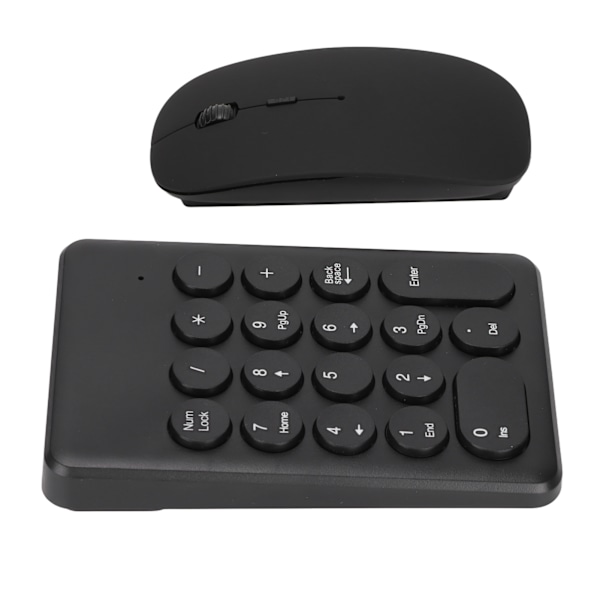 Numerisk tangentbord Bärbar Smal 2,4 GHz USB Trådlös Mini Svart Numerisk tangentbord Mus Combo Set för bärbara datorer Stationära datorer PC