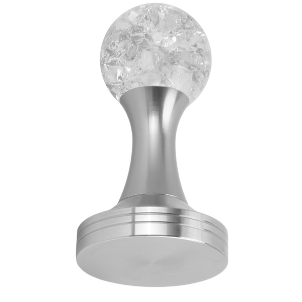 Krystallkule Kaffe Platt Tamper Rustfritt Stål Base Pulverhammer for Kaffetilbehør Sølv 51mm