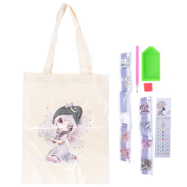 Diamantmaleri Tote Bag Kit - Karakterfigurmønster