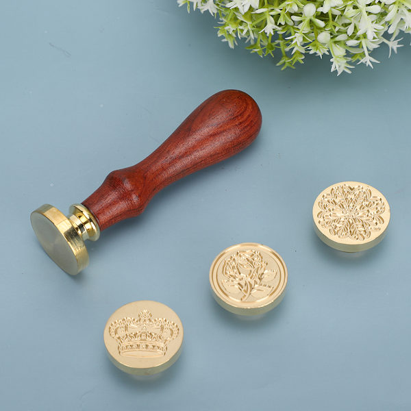 Vaxsigill Stämpel Set DIY Retro Dekorera Snö Blomma Kronmönster Hantverk Verktyg