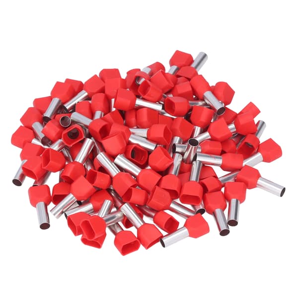 【NX】100 stk. ledningsendeterminaler 2 isolerede ferrule-stifter kobberkrympeforbindelse AWG 10 6,0 mm² TE6014