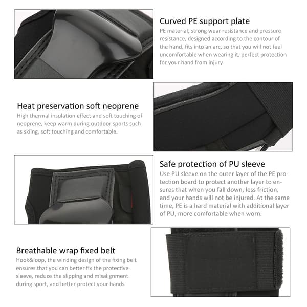 PROPRO Rullskridsko Handskydd Dubbelsidigt Stöd Anti-Fall Utomhus Sport Skyddsutrustning (L)