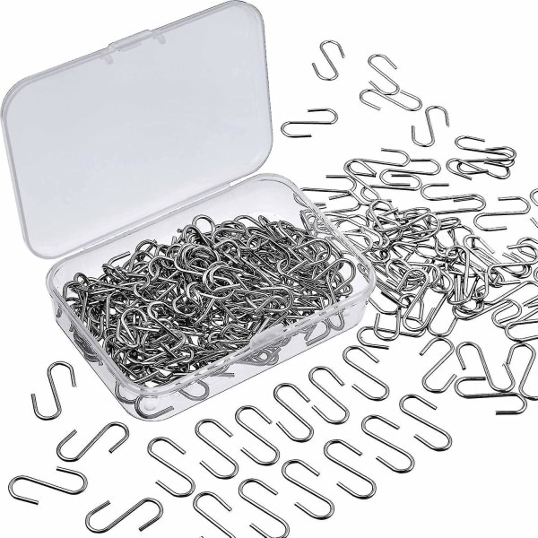 150 stycken Mini S krokar kopplingar metall S form krokhängare med gör-det-själv hantverk förvaringslåda