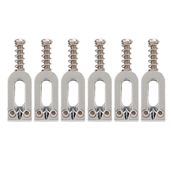 6st U-formade elgitarrbrosadlar Tremolo Metal Roller Skruv Sadelbyte Silver