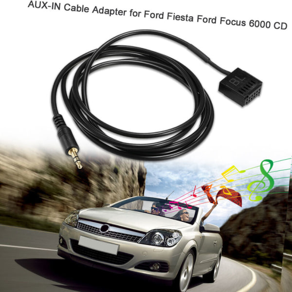 Bilstereo AUX-IN 6000-CD Aux kabeladapter til Ford Fiesta Ford Focus 6000 CD, Model: Sort 13