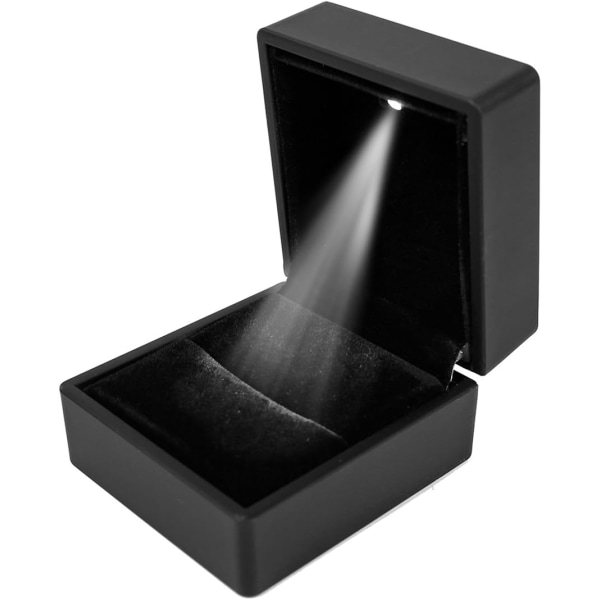 LED-ring smykkeskrin Forslag Forlovelsesring Gaveoppbevaringsboks 7,5x7,5x6 cm