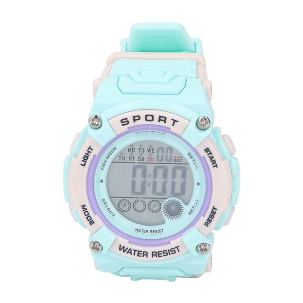 Digital Chronograph Børn Student Vandafvisende Sport Multifunktionel Elektronisk Ur Reseda