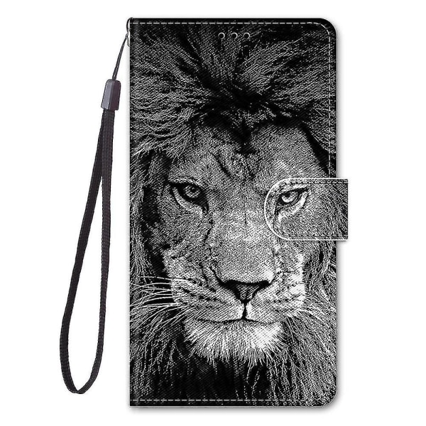 Veske til Samsung Galaxy S8 Creative Pattern Tui Magnetic Card Holder Lommebok - Lion
