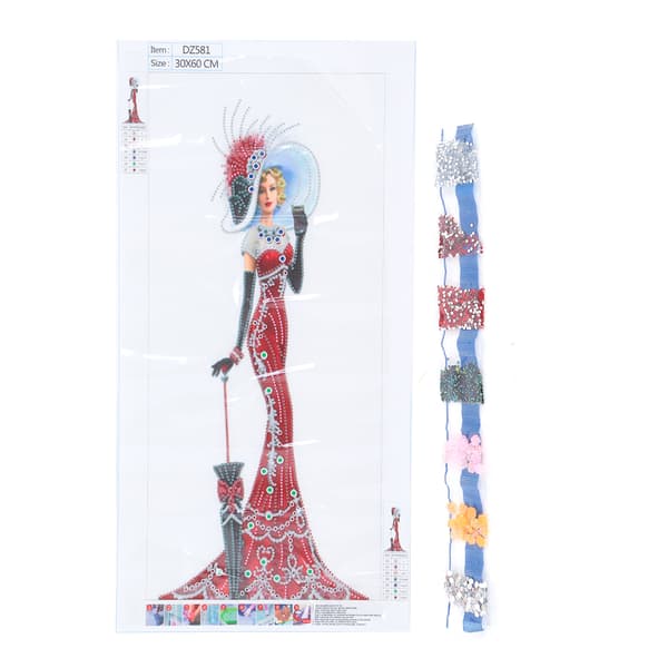 DIY Rhinestone-maleri Elegant Dame Mønster Krystallmaleri Broderi Bilde Dekor KitDZ581