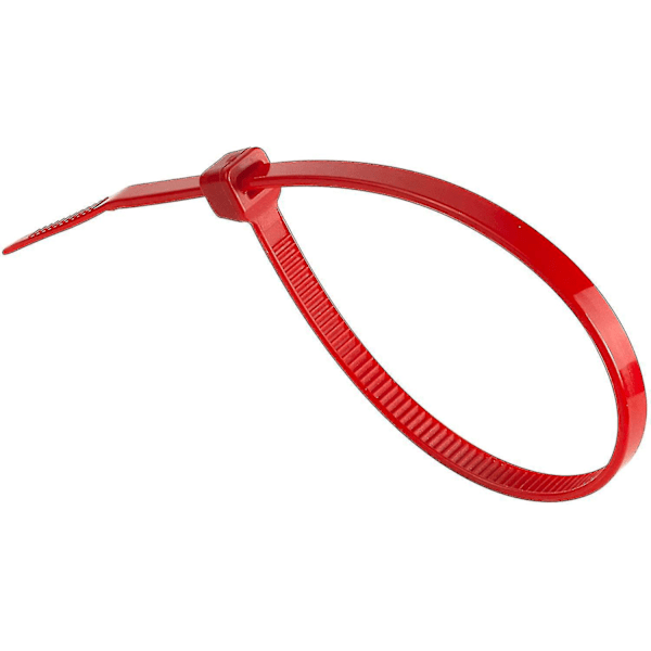 Pitkät Hopeiset Kaapelinsidonnat 370mm x 4.8mm (100-Pakkaus) - Premium Nylon-Sidontat 150mm x 3.6mm, Punainen