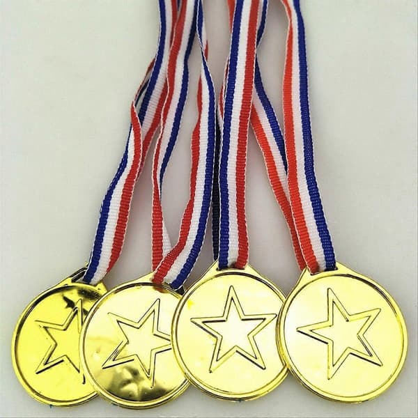 30-pak guldplastvindermedaljer prismedaljer til børn [NX]