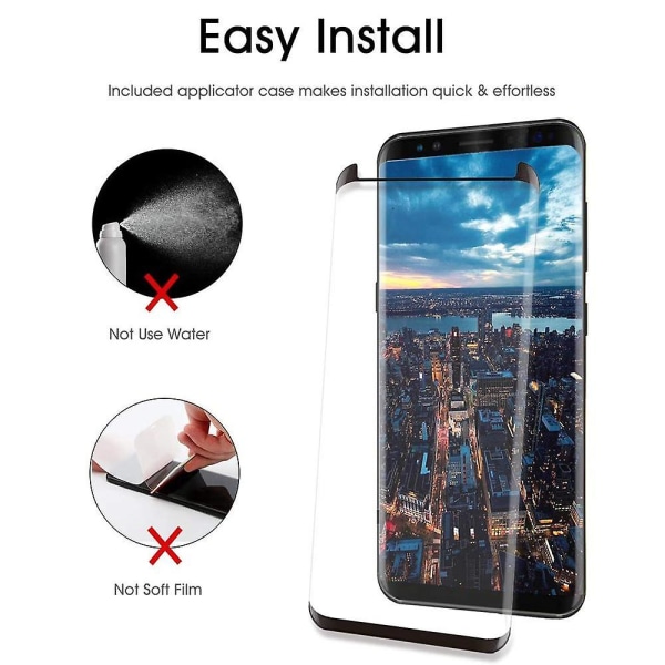Galaxy S9 skärmskydd, täysi täckning härdat lasi 2 kpl