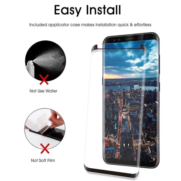 Galaxy S9 skjermbeskyttelse, full dekning herdat glass 2 pack