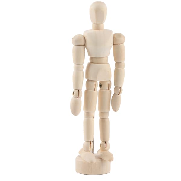 Kunstklasse Træfigur mandlig dukke mannequin træ bevægelig model display håndværk 4,5 tommer