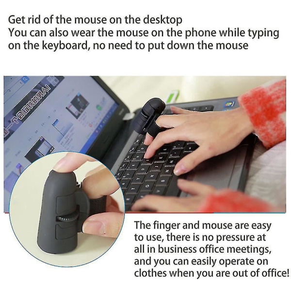 En kreativ 2.4G trådlös mus finger trådlös lazy mus dator mobiltelefon surfplatta ring mini Bluetooth -mus