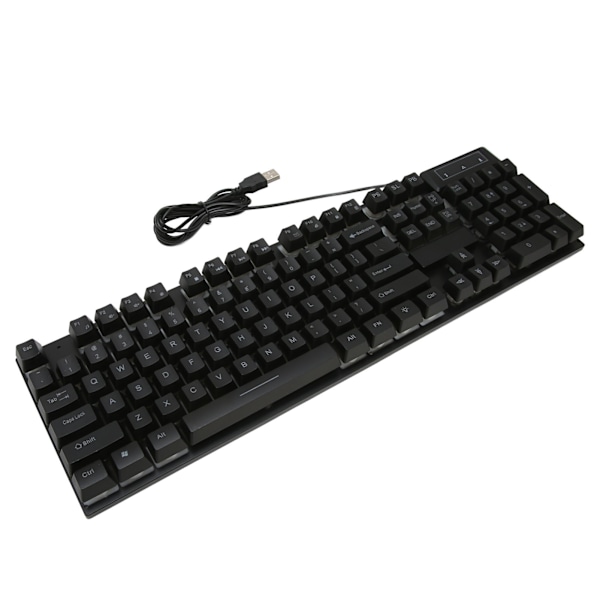 Spilltastatur Kabelkoblet 104 Taster Ergonomisk Bakgrunnsbelysning USB-Tastatur for Hjemmekontor Bærbar PC Arbeid Spill Svart