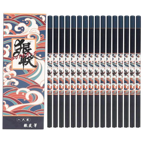 2 sett 16 stk kullblyanter tegnesett for tegning skissering skyggelegging kunstutstyr 8 stk Dunhuang farge
