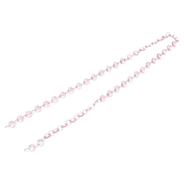 5 stk Akryl Krystallgirlander Sterk tilkobling Elegant multifunksjonell krystallperlegirlander for bryllupslysekroner Rosa