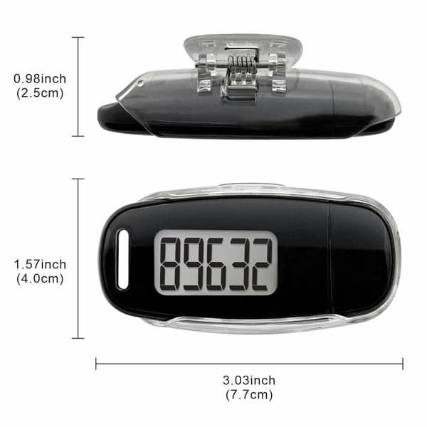 USB-latausaskelmittari Kävely 3D Pedometer Suuri LCD-näyttö Clip ja Lanyard