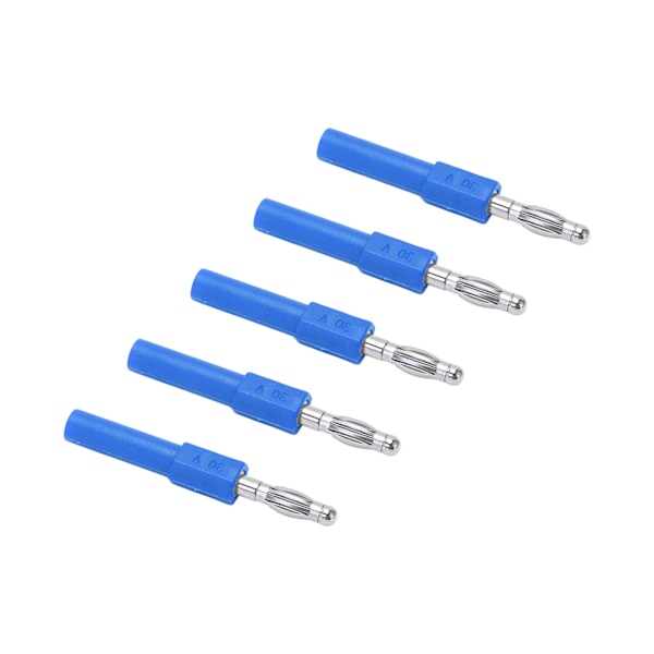 5 stk 4 mm bananpluggadapter Sterk tilkobling God ledningsevne 4 mm til 2 mm konvertering Bananplugg Blå