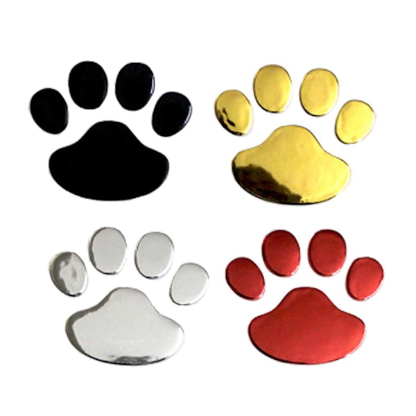 2 st/set Bildekal Cool Design Paw 3D Animal Dog Foot Prints Footprint Decal Bildekaler