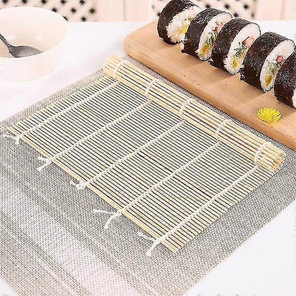 Bambu-sushitallrikar, 2 stycken bambu-sushimattor, tvättbara bambu-sushimattor^ccgv2