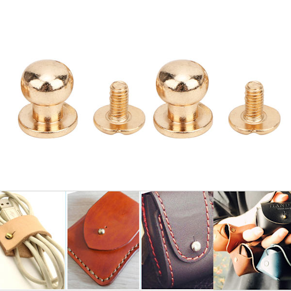 20 kpl 9 x 8 mm tee-se-itse-kopparniitit pyöreällä päällä Nippel-naulakotelo Kengät Tarvikkeet nahalle Kulta 9 x 8 mm