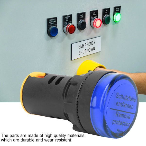 10 stk BERM LED-strømindikatorlampe Halvleder Energibesparende Lampe φ22mm 24V AD16-22d S(Blå)