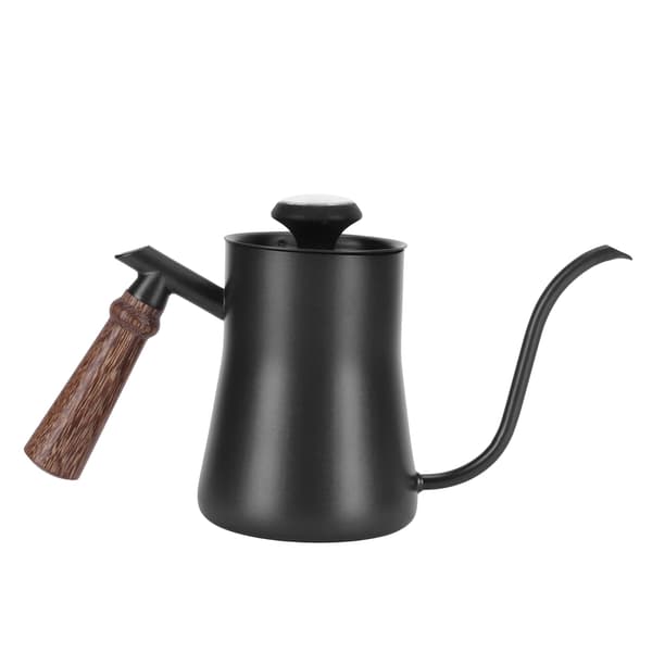 650 ml hængende øre Håndkaffekande rustfrit stål dryptype Kaffekar Værktøj med termometer Sort
