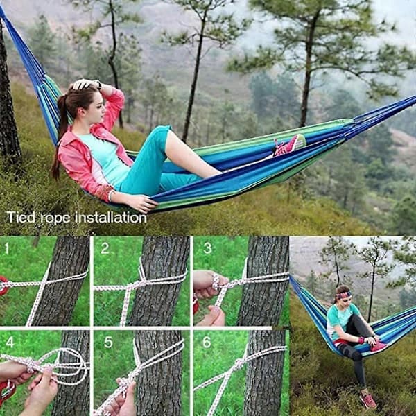 Double Brazilian Hammock Compatible with 2 - Extra Large Cotton, 260x150cm, 300kg Capacity