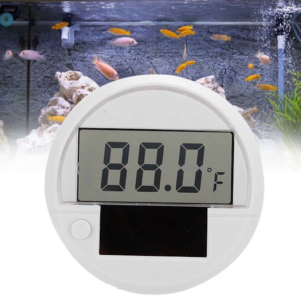 Fisktanktermometer Extern LED-akvarium Högprecisionstemperaturmätare Sänder solenergi digital display