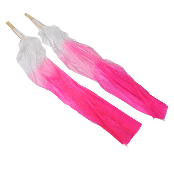 1 par lång dansfläkt Mjuk Vacker klassisk dansfläkt för magdansföreställning 1,5 m rosa och rosröd