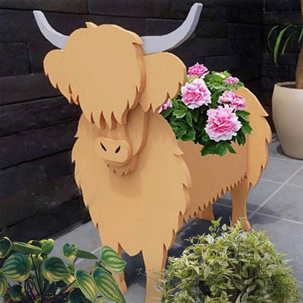 Koformad planteringskaka Yak Koodling Blomsterbricka Landskapsgårdsdekoration