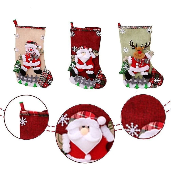 4 delar strumpset, jultomtestrumpor, julsocka presentpåse