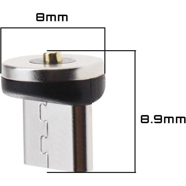 4X magnetisk mikro-USB-stik Roterbart magnetisk mikro-USB-adapter Magnetisk stikspidshoved til magnetisk ladekabelledning