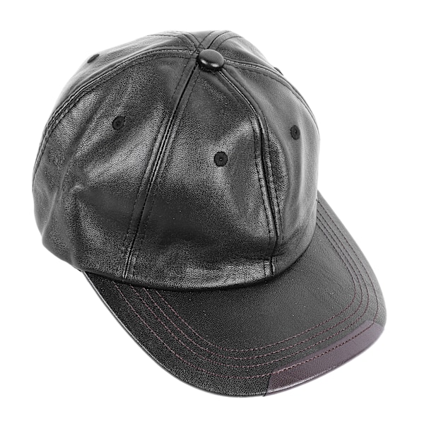 Baseballhatt i svart med ørebeskyttelse - varm, komfortabel, justerbar, casual, stilig, vanntett lærhatt for eldre